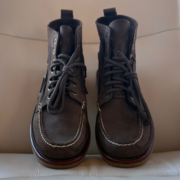 👍New Men’s Lands' End Dark Brown Leather Boots size 9.5 - Picture 4 of 12